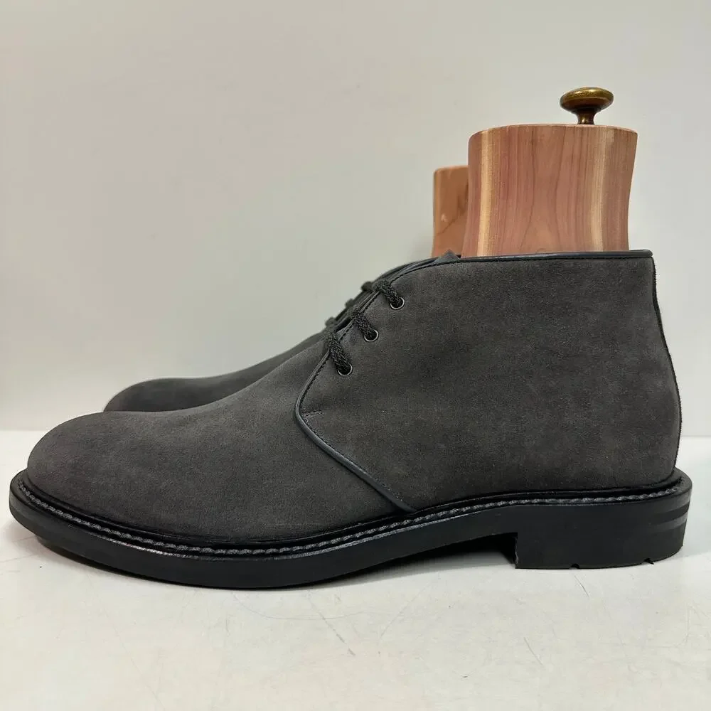 NWOT Aquatalia Rafael Weatherproof Gray Suede Chukka Boot Made in Italy US 12 D